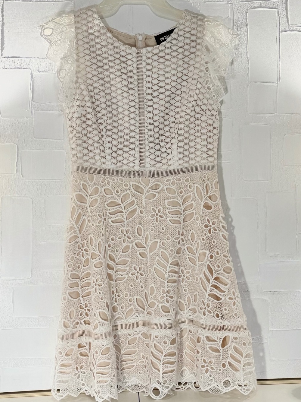 BB Dakota Ariane White Lace Skater Dress Size 4